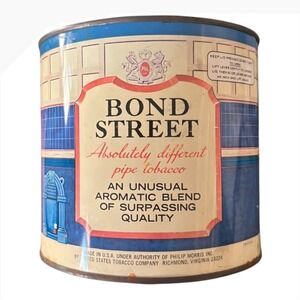 Bond Street Pipe Tobacco Tin Vintage Aromatic Blend Collectible Advertising